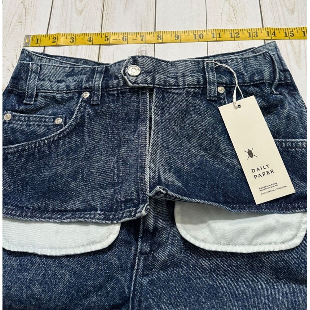 NWT Daily Paper Jeans Denim Glart Pants Size Small 28 X 27 Acid Wash Retro New‎ - Picture 6 of 12